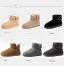 Mote Damesko 2017 Svart Lær Ankel Suede Spenne Casual Vinter Flate Snow Boots