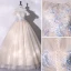 Elegant Champagne Prom Dresses 2022 Ball Gown Off-The-Shoulder Pearl Lace Flower Short Sleeve Floor-Length / Long Formal Dresses
