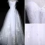 Amazing / Unique White Wedding Dresses 2018 A-Line / Princess Off-The-Shoulder Short Sleeve Backless Star Tulle Ruffle Royal Train