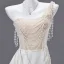 Charming Ivory Pearl Prom Dresses 2025 A-Line / Princess One-Shoulder Sleeveless Backless Floor-Length / Long Prom Formal Dresses