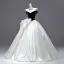 Demure Navy Blue Bow Prom Dresses 2025 Ball Gown Strapless Sleeveless Backless Floor-Length / Long Prom Formal Dresses
