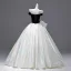 Demure Navy Blue Bow Prom Dresses 2025 Ball Gown Strapless Sleeveless Backless Floor-Length / Long Prom Formal Dresses