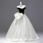 Demure Navy Blue Bow Prom Dresses 2025 Ball Gown Strapless Sleeveless Backless Floor-Length / Long Prom Formal Dresses