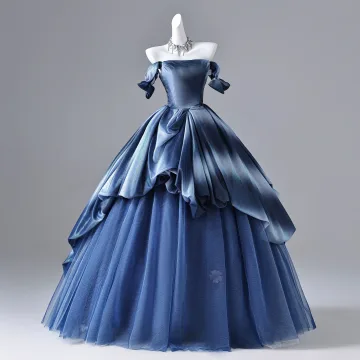 Élégant Océan Bleu Robe De Bal 2026 Robe Boule Bustier Sans Manches Dos Nu Longue Robe De Ceremonie