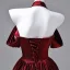 Elegant Burgundy Beading Rhinestone Satin Prom Dresses 2026 Ball Gown Off-The-Shoulder Short Sleeve Backless Floor-Length / Long Formal Dresses