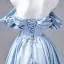 Elegant Sky Blue Prom Dresses 2026 Ball Gown Off-The-Shoulder Sleeveless Backless Floor-Length / Long Formal Dresses