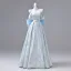 Elegant Sky Blue Prom Dresses 2026 Ball Gown Strapless Sleeveless Backless Bow Floor-Length / Long Formal Dresses