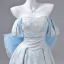 Elegant Sky Blue Prom Dresses 2026 Ball Gown Strapless Sleeveless Backless Bow Floor-Length / Long Formal Dresses