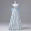 Elegant Sky Blue Prom Dresses 2026 Ball Gown Strapless Sleeveless Backless Bow Floor-Length / Long Formal Dresses
