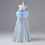 Elegant Sky Blue Prom Dresses 2026 Ball Gown Strapless Sleeveless Backless Bow Floor-Length / Long Formal Dresses
