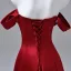 Vintage / Retro Burgundy Prom Dresses 2026 A-Line / Princess Off-The-Shoulder Sleeveless Backless Floor-Length / Long Formal Dresses