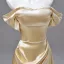 Sexy Gold Evening Dresses 2026 A-Line / Princess Off-The-Shoulder Short Sleeve Backless Sweep Train Formal Dresses