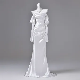 Sexy Ivory Evening Dresses 2026 Trumpet Mermaid Off The Shoulder Short Sleeve Backless Sweep Train Formal Dresses