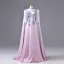 Vintage / Retro Blushing Pink Beading Sequins Appliques Prom Dresses 2026 A-Line / Princess High Neck 3/4 Sleeve Floor-Length / Long Formal Dresses