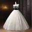 Elegant White Bow Sash Prom Dresses 2025 Ball Gown Strapless Sleeveless Backless Floor-Length / Long Formal Dresses