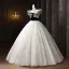 Elegant White Bow Sash Prom Dresses 2025 Ball Gown Strapless Sleeveless Backless Floor-Length / Long Formal Dresses