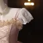 Vintage / Retro Medieval Champagne Cascading Ruffles Bow Lace Flower Prom Dresses 2025 Ball Gown Square Neckline Short Sleeve Backless Floor-Length / Long Formal Dresses