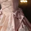 Vintage / Retro Medieval Champagne Cascading Ruffles Bow Lace Flower Prom Dresses 2025 Ball Gown Square Neckline Short Sleeve Backless Floor-Length / Long Formal Dresses
