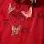 Vintage / Retro Red Appliques Lace Butterfly Glitter Velvet Prom Dresses 2025 Ball Gown Off-The-Shoulder Short Sleeve Backless Floor-Length / Long Formal Dresses