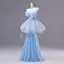 Fashion Sky Blue Appliques Butterfly Pearl Sequins Rhinestone Prom Dresses 2026 A-Line / Princess Strapless Sleeveless Backless Floor-Length / Long Formal Dresses