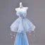 Fashion Sky Blue Appliques Butterfly Pearl Sequins Rhinestone Prom Dresses 2026 A-Line / Princess Strapless Sleeveless Backless Floor-Length / Long Formal Dresses