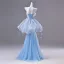 Fashion Sky Blue Appliques Butterfly Pearl Sequins Rhinestone Prom Dresses 2026 A-Line / Princess Strapless Sleeveless Backless Floor-Length / Long Formal Dresses