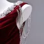 Charmant Bordeaux Perlage Faux Diamant Paillettes Fendue devant Velours Robe De Soirée 2026 Trompette / Sirène V-Cou Sans Manches Dos Nu Train De Balayage Robe De Ceremonie