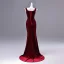 Charmant Bordeaux Perlage Faux Diamant Paillettes Fendue devant Velours Robe De Soirée 2026 Trompette / Sirène V-Cou Sans Manches Dos Nu Train De Balayage Robe De Ceremonie