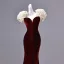 Charming Burgundy Flower Velvet Evening Dresses  2026 Trumpet / Mermaid Strapless Short Sleeve Backless Sweep Train Formal Dresses
