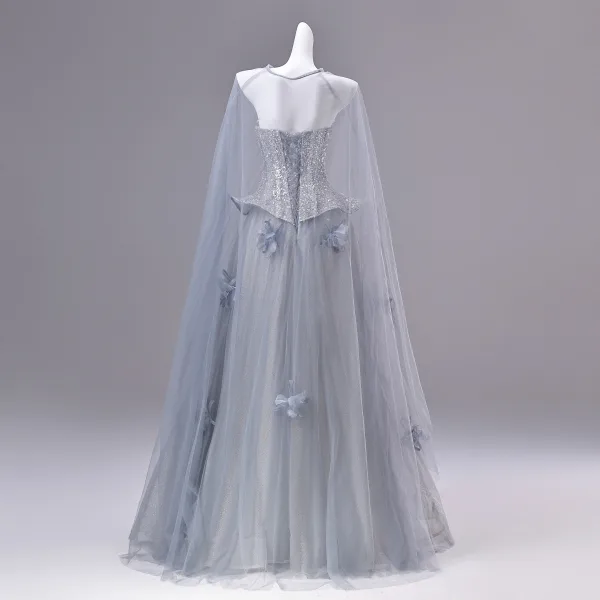 Sparkly Sølv Beading Perle Rhinestone Paljetter Appliques Ballkjoler 2026 Prinsesse Kjæreste Uten Ermer Ryggløse Lange Ball Formelle Kjoler