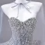 Sparkly Sølv Beading Perle Rhinestone Paljetter Appliques Ballkjoler 2026 Prinsesse Kjæreste Uten Ermer Ryggløse Lange Ball Formelle Kjoler