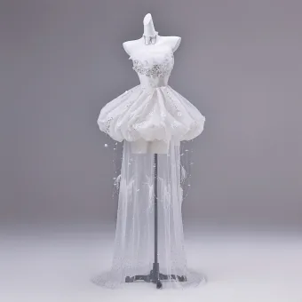 Sexy Witte Kralen Parel Pailletten Korte Feestjurken 2026 Baljurk Strapless Mouwloos Ruglooze Feest Avond Gelegenheid Jurken