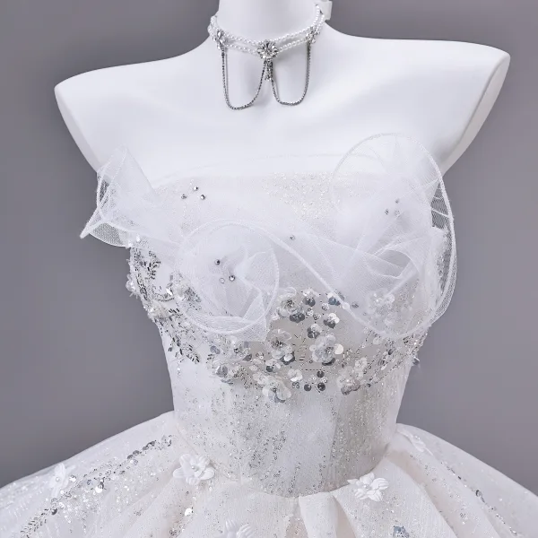 Sexy White Beading Pearl Sequins Short Party Dresses 2026 Ball Gown Strapless Sleeveless Backless Cocktail Party Evening Party Formal Dresses