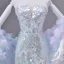 Sparkly Fashion Sky Blue Beading Appliques Sequins Prom Dresses 2026 A-Line / Princess Strapless Sleeveless Backless Floor-Length / Long Formal Dresses