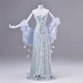 Glitter Mode Hemelsblauw Kralen Appliques Pailletten Galajurken 2026 A Lijn Strapless Mouwloos Ruglooze Lange Gelegenheid Jurken