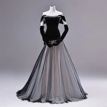 Elegante Schwarz Perle Ballkleider 2026 A Linie Off Shoulder Ärmellos Rückenfreies Sweep Pinsel Zug Festliche Kleider