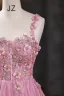 Flower Fairy Blushing Pink Pearl Lace Flower Prom Dresses 2025 A-Line / Princess Spaghetti Straps Sleeveless Backless Floor-Length / Long Formal Dresses