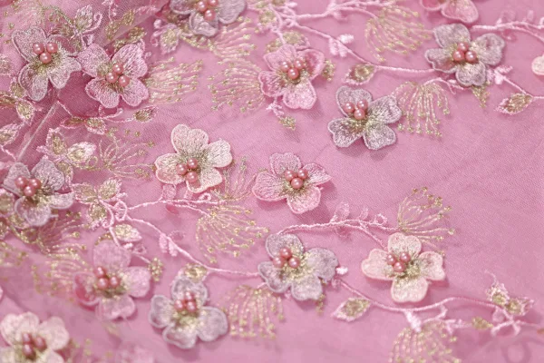 Flower Fairy Blushing Pink Pearl Lace Flower Prom Dresses 2025 A-Line / Princess Spaghetti Straps Sleeveless Backless Floor-Length / Long Formal Dresses