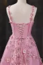 Flower Fairy Blushing Pink Pearl Lace Flower Prom Dresses 2025 A-Line / Princess Spaghetti Straps Sleeveless Backless Floor-Length / Long Formal Dresses