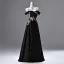 Vintage / Retro Black Beading Sequins Embroidered Prom Dresses 2025 A-Line / Princess Strapless Sleeveless Backless Floor-Length / Long Prom Formal Dresses