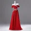 Chic / Beautiful Red Beading Sequins Embroidered Prom Dresses 2025 A-Line / Princess Off-The-Shoulder Sleeveless Backless Floor-Length / Long Prom Formal Dresses