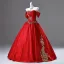 Élégant Rouge Perlage Perle Faux Diamant Paillettes Robe De Bal 2025 Robe Boule De l'épaule Sans Manches Dos Nu Longue Promo Robe De Ceremonie