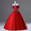 Élégant Rouge Perlage Perle Faux Diamant Paillettes Robe De Bal 2025 Robe Boule De l'épaule Sans Manches Dos Nu Longue Promo Robe De Ceremonie
