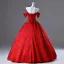 Élégant Rouge Perlage Perle Faux Diamant Paillettes Robe De Bal 2025 Robe Boule De l'épaule Sans Manches Dos Nu Longue Promo Robe De Ceremonie