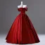 Modest / Simple Burgundy Short Sleeve Backless Bow Wedding Dresses 2025 Ball Gown Off-The-Shoulder Floor-Length / Long