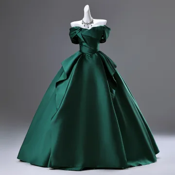 Vintage Retro Dark Green Prom Dresses 2025 A Line Princess Off The Shoulder Sleeveless Backless Floor Length Long Prom Formal Dresses