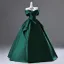 Vintage / Retro Dark Green Prom Dresses 2025 A-Line / Princess Off-The-Shoulder Sleeveless Backless Floor-Length / Long Prom Formal Dresses