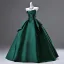 Vintage / Retro Dark Green Prom Dresses 2025 A-Line / Princess Off-The-Shoulder Sleeveless Backless Floor-Length / Long Prom Formal Dresses