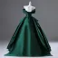 Vintage / Retro Dark Green Prom Dresses 2025 A-Line / Princess Off-The-Shoulder Sleeveless Backless Floor-Length / Long Prom Formal Dresses