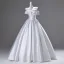 Elegante Weiß Satin Brautkleider / Hochzeitskleider 2025 Ballkleid Off Shoulder Ärmellos Rückenfreies Lange Hochzeit
